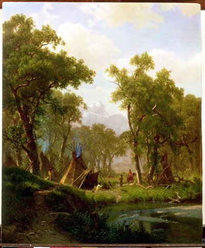 Indianerlager, Shoshone-Dorf, 1860 von Albert Bierstadt